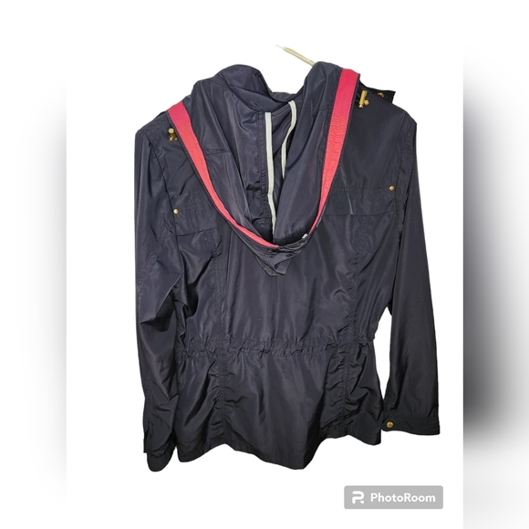 Cambridge Dry Goods Softshell Jacket Navy Pink Size L - Picture 2 of 3